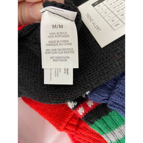 It's A Bark Life Black Red Mistletoe Candy Cane Joy Cable Knit Dog Christmas Swe - Picture 5 of 5